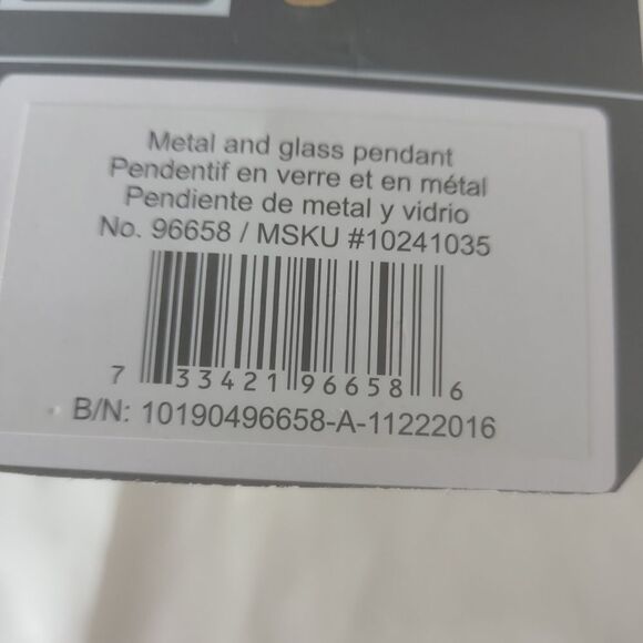 𝅺BEAD Gallery by Halcraft Metal & Fauceted Glass Pendant NWT - Picture 6 of 6